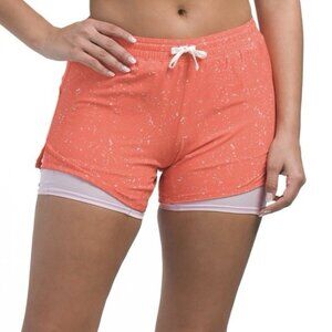 Brooks Women's Moment 5" 2-in-1 Shorts Size XS Speckle Print Empower Her NWT